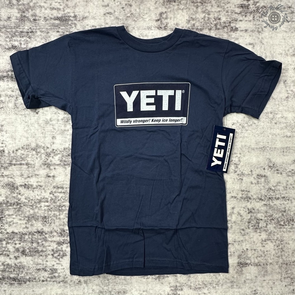 NWT -‎ Yeti Ice Coolers Logo T-Shirt - Navy Blue - Men's Small